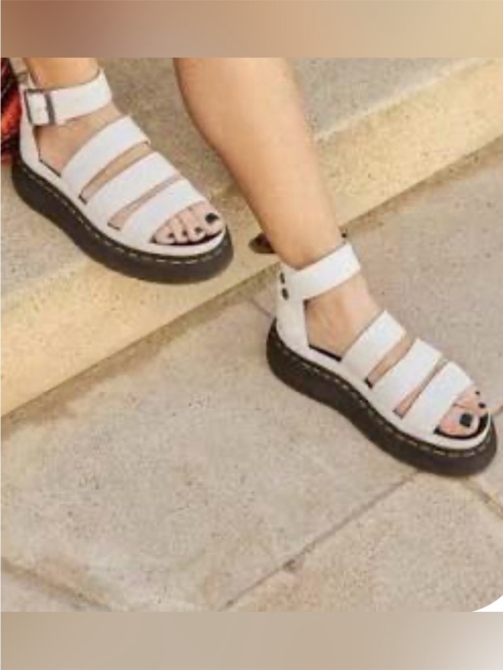 Dr Martens white sandals